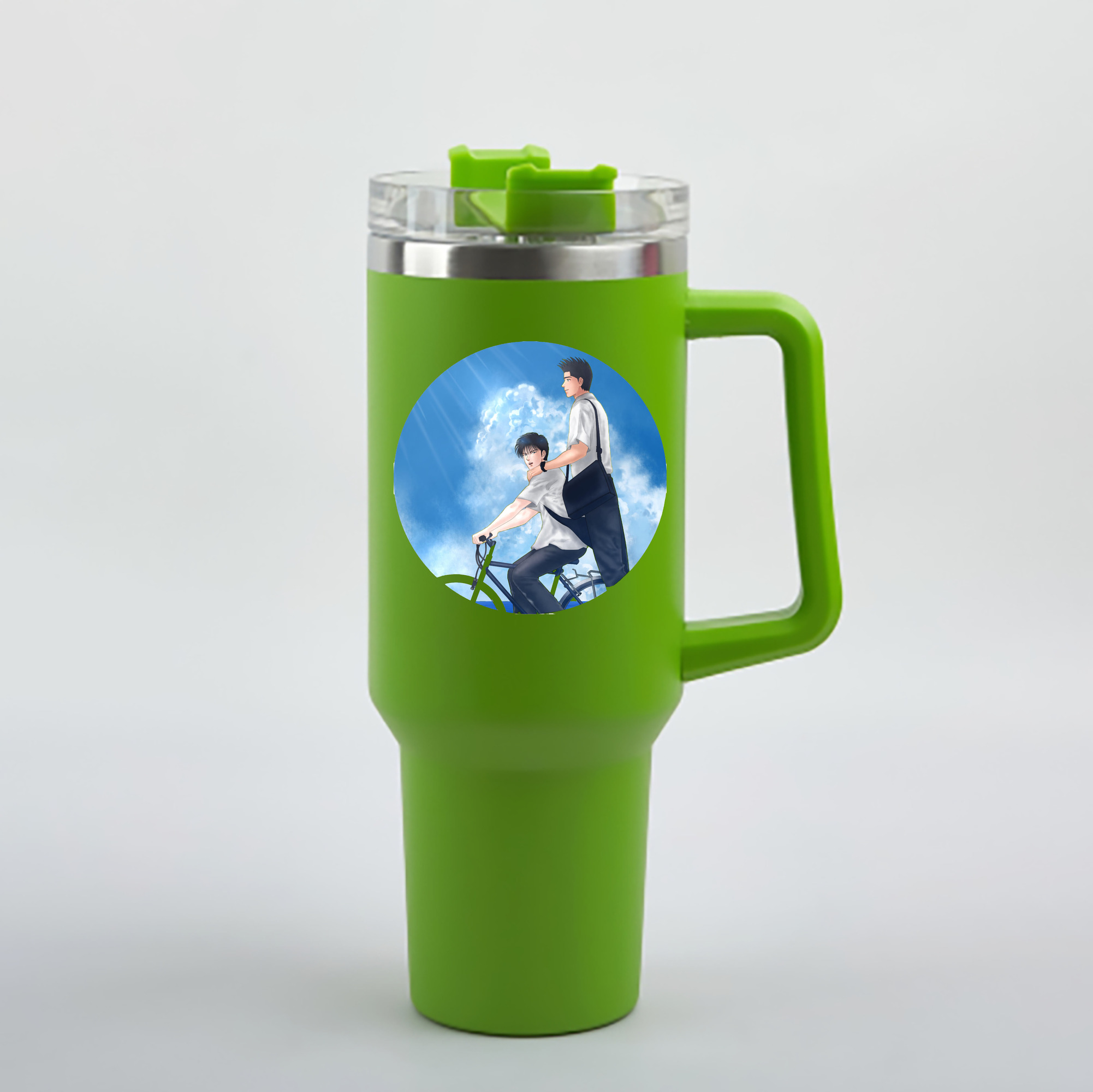 （画像用） SLAM DUNK／スラムダンク 1200mL車用タンブラー - クリスタルステッカー（プラスチックストロー付き）
